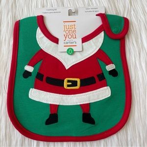 Carters baby Adorable Santa Baby Bib NEW NWT